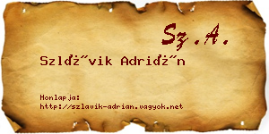 Szlávik Adrián névjegykártya
